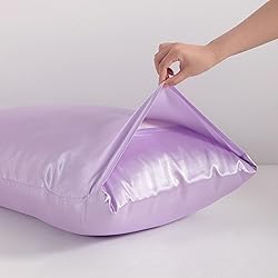 NTBAY 2 Pack Satin Queen Pillowcases for Hair and