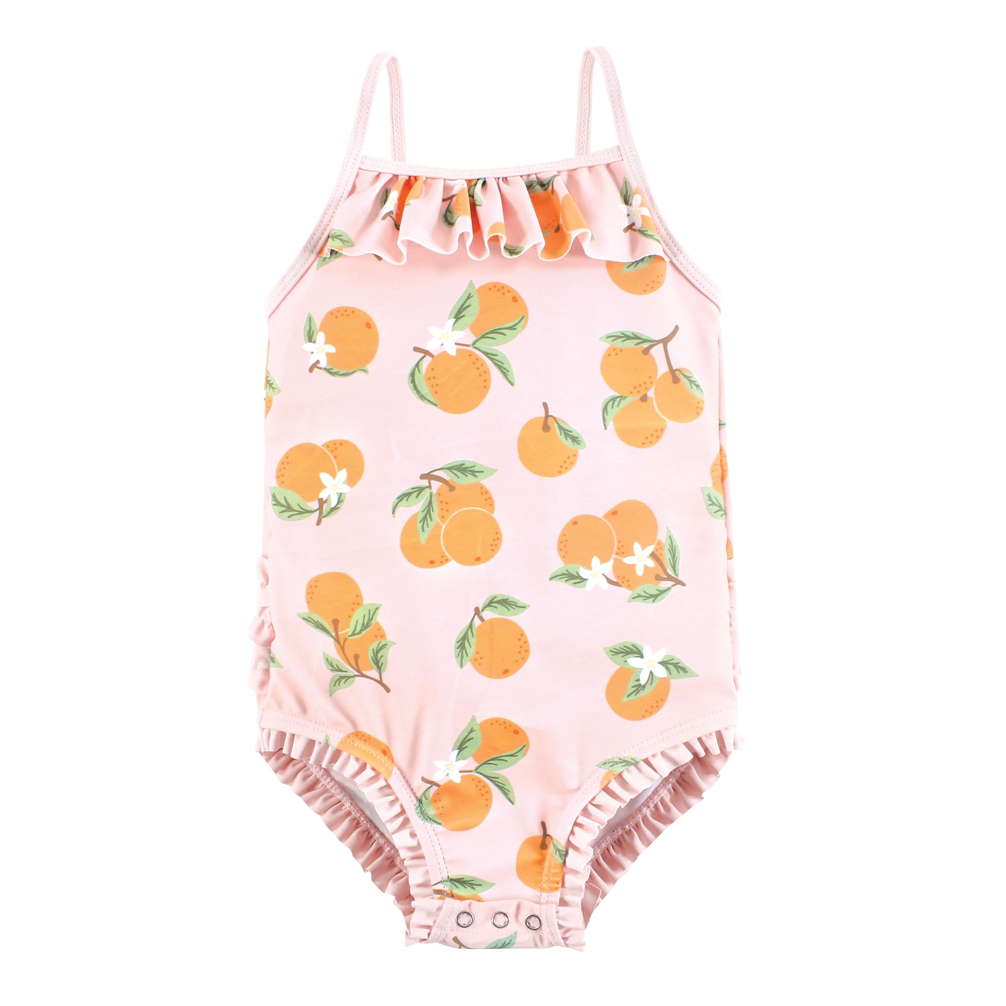 Photo 1 of Hudson Baby Girls Baby and Toddler Swimsuit, Citrus Orange, 12-18 Months
