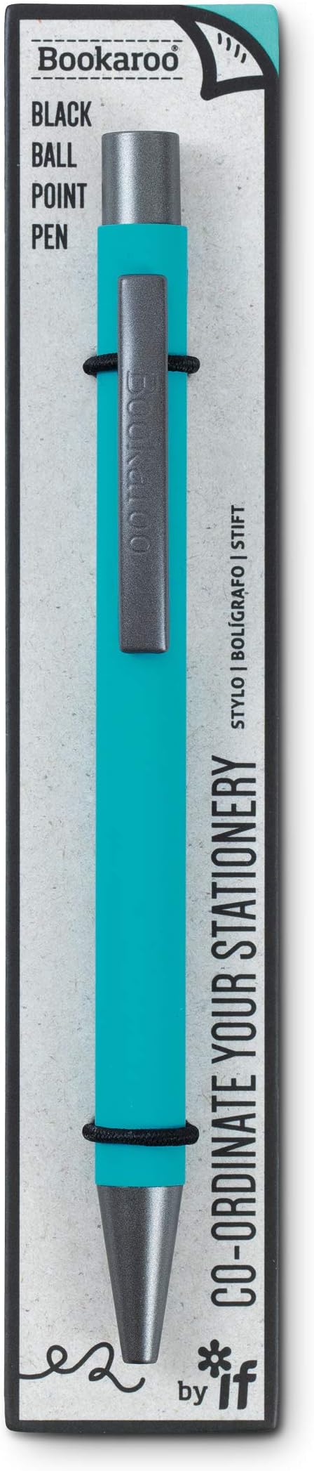 IF Bookaroo Pen Turquoise Soft Touch Colour Coated Black Ink