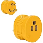Camco PowerGrip 30AM/15AF Camper/RV Electrical Adapter Features 30-Amp Male & 15-Amp Female Connections - Designed w/Non-Slip