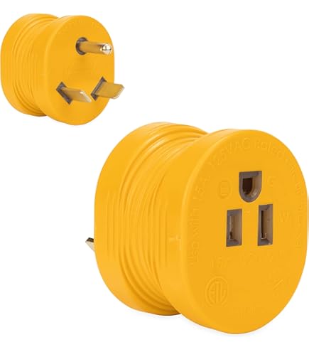 Adattatore Spina RV 30 Amp – NEMA TT-30P Maschio A L5-30R Femmina Twist Lock – Giallo - 3