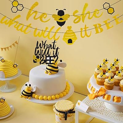 Buy He Or She What Will It Bee Banner Gender Reveal Garland With Bee And Beehive Baby Shower Glitter Party Favor Supplies Decorations Online In Kenya B07ktnkbd6