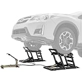 Black Widow Car Ramps for Oil Change, 3,000 lb GAWR, Hydraulic, 6"&ndash;15.5" | For underbody acces, service, 6,000 lb GVW total vehicle capacity