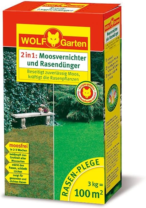 Wolf Garten Moss Killers And Lawn Fertiliser Lw 100 For 100 Qm Amazon Co Uk Garden Outdoors