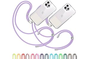 TBOC 2X Cell Phone Lanyard [Lilac] - Comfortable Universal Smartphone Lanyard - Easy to Use Neck Phone Holder [White Ice Patch] - Adjustable Length Phone Strap Crossbody - Fits All Mobile Phones