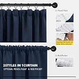 Deconovo Super Soft Thermal Blackout Curtains Navy W55xL95 Inch 1 Pair view 6