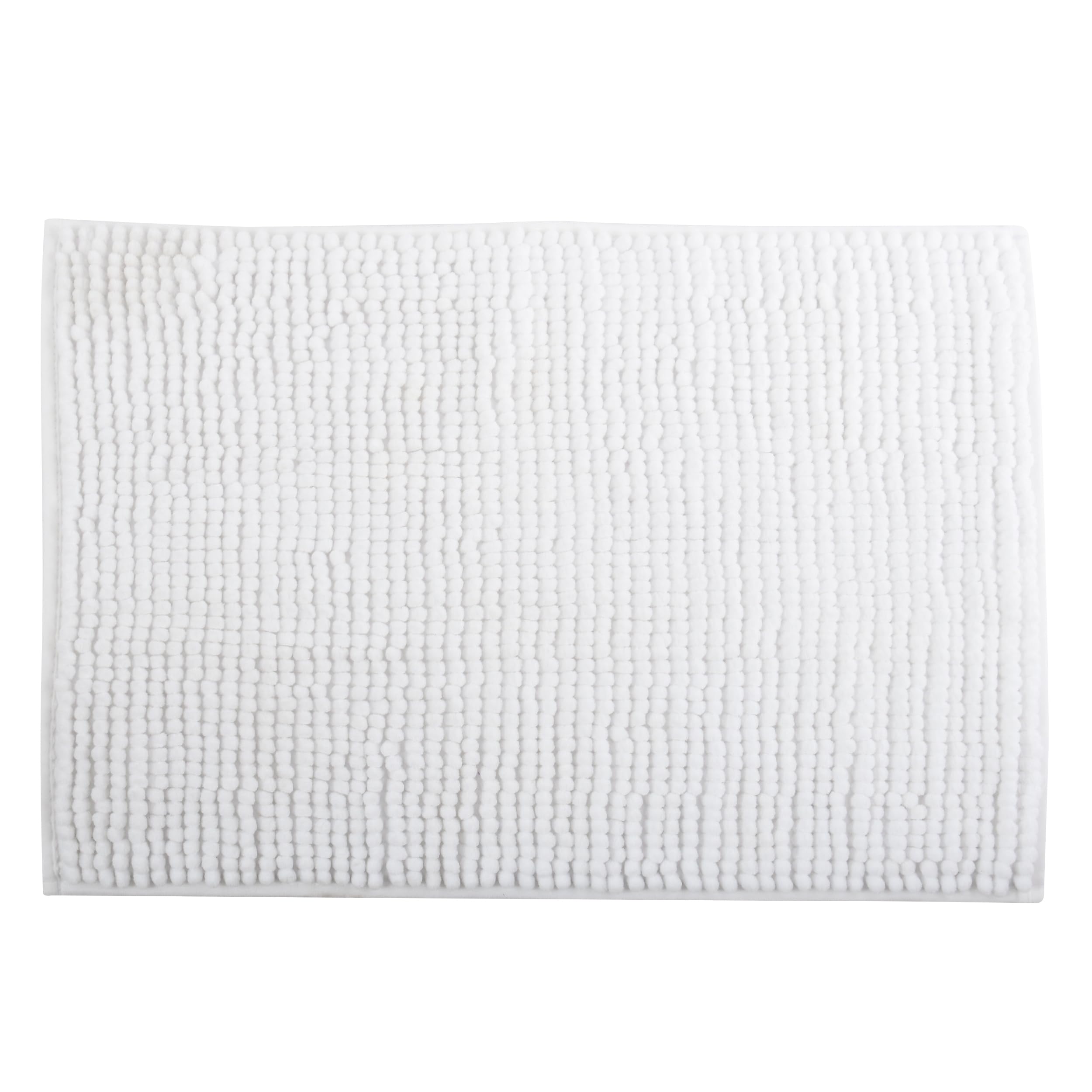 Chenille Bath Mat 40 x 60 cm White