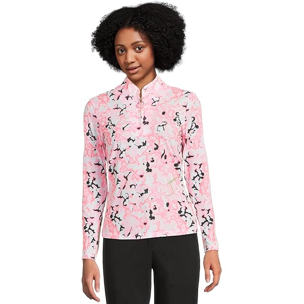 Jamie Sadock Women's Sunsense Hearts Print Long Sleeve 1/4 Zip Sun