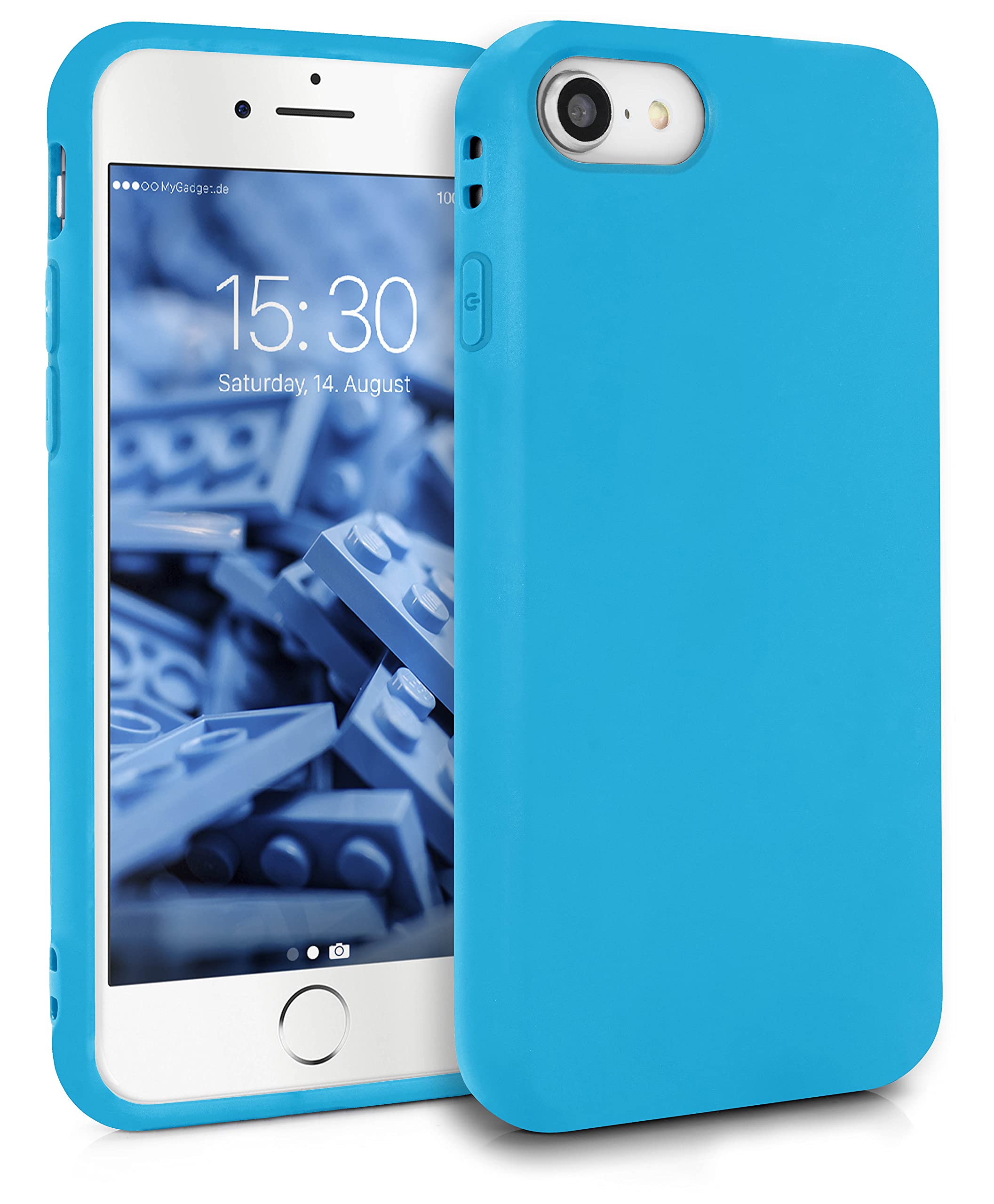 MyGadget TPU Case for iPhone 7 | 8 | SE 2020 | 2022 - [ Camera Protection & Anti Fingerprint ] - Silicone Cover with Soft Touch & Anti Scratch Shell - Matte Light Blue — image 1