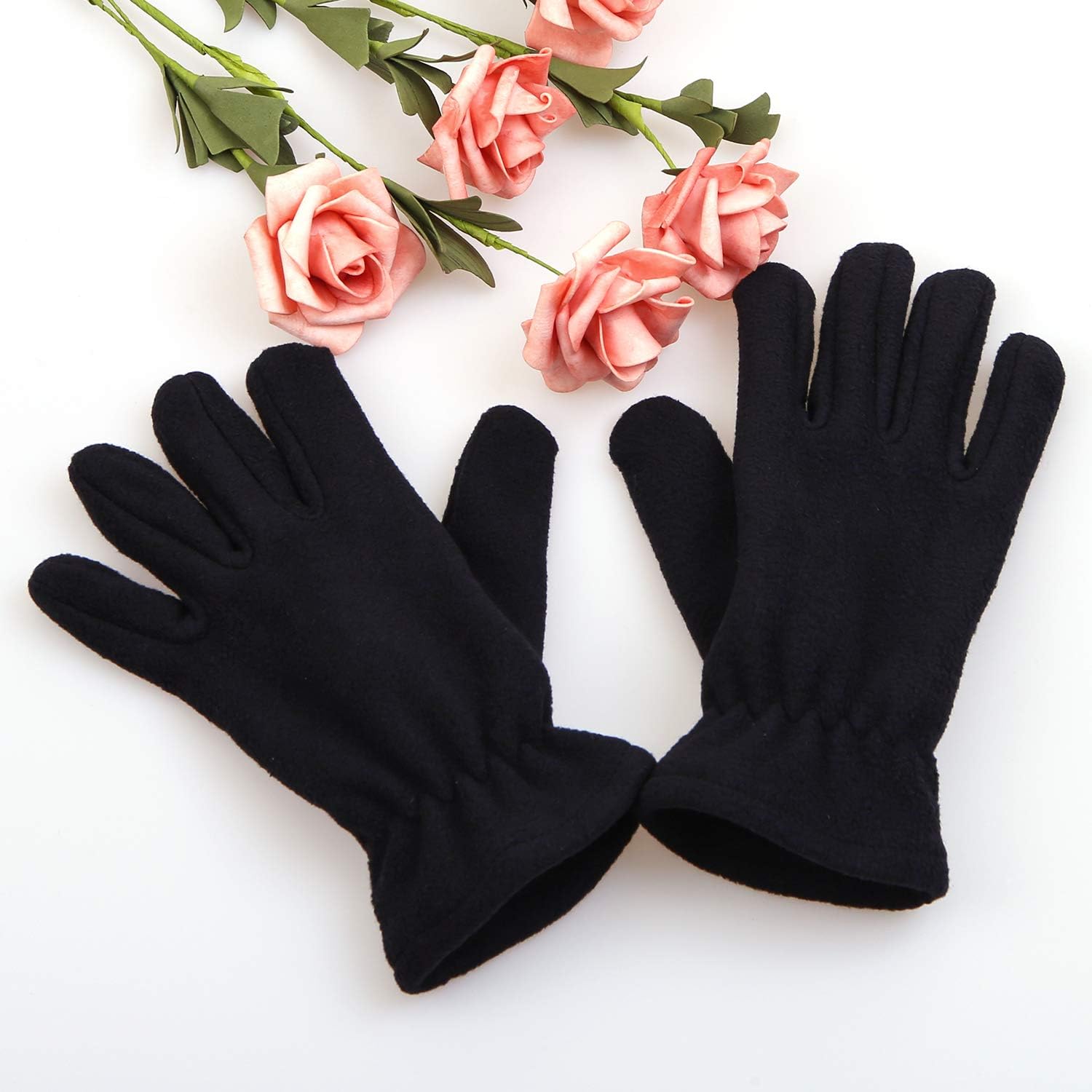 Cooraby 4 Pairs Kids Fleece Gloves Winter Polar Fleece Warm Gloves for Winter Cold Weather: Clothing