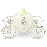 LASODY Crystal Cinderella Pumpkin Carriage Decorative Hinged Jewelry Trinket Box Unique Gift for Family,Jewelry Chests Wedding Valentine‘ Day, Mother’s Day Gifts (Small, Pumpkin Car Jewelry Box)