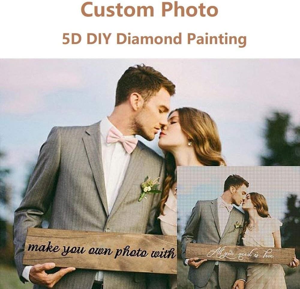 Personalized Custom Photo Drill Painting 5D DIY Photo Painting, Full Drill Diamond Embroidery Kit Home Wall Decor