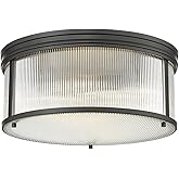 Z-Lite 7504FR18-MB Carnaby Flush Mount, 2-Light 120 Total Watts, Matte Black