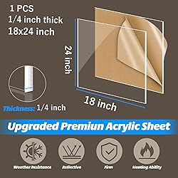 JBR999 18x24 Plexiglass Sheets - 1/4 inch Thick
