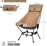 OneTigris Camping Chair with Detachable Cushion 150 kg Capacity view 2
