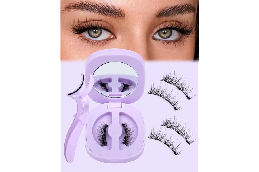 Cat Eye Magnetic Eyelashes Natural Look Wispy Magentic Lashes Reusable | Magnetic Eyelashes with Applicator C Curl No Glue Needed Magnetic False Eyelashes Comfortable for All-Day by JIMIRE