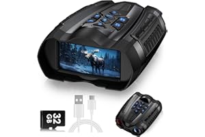 Night Vision Goggles 4K Binoculars with Camera, WARMTUYO 9 Gear Night Vision, 10X Digital Zoom, 3" HD Display and 32GB SD Card, 4000mAh Battery Night vision