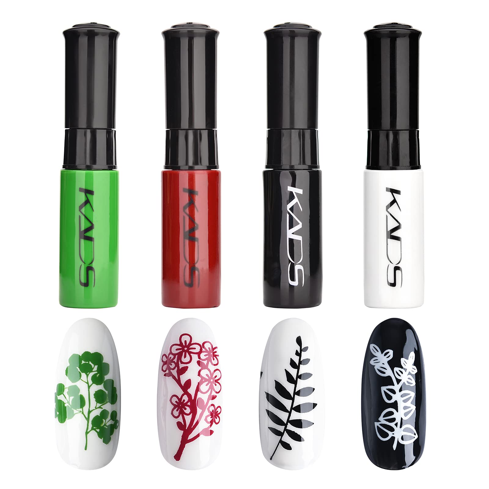 4 Colors 10ml Nail Polish Set Stamping Polish Two brush heads Printed nail polish Pull line Stamping Polish Nail Pigment Nail Art Design DIY Manicure Printing Tool (17)