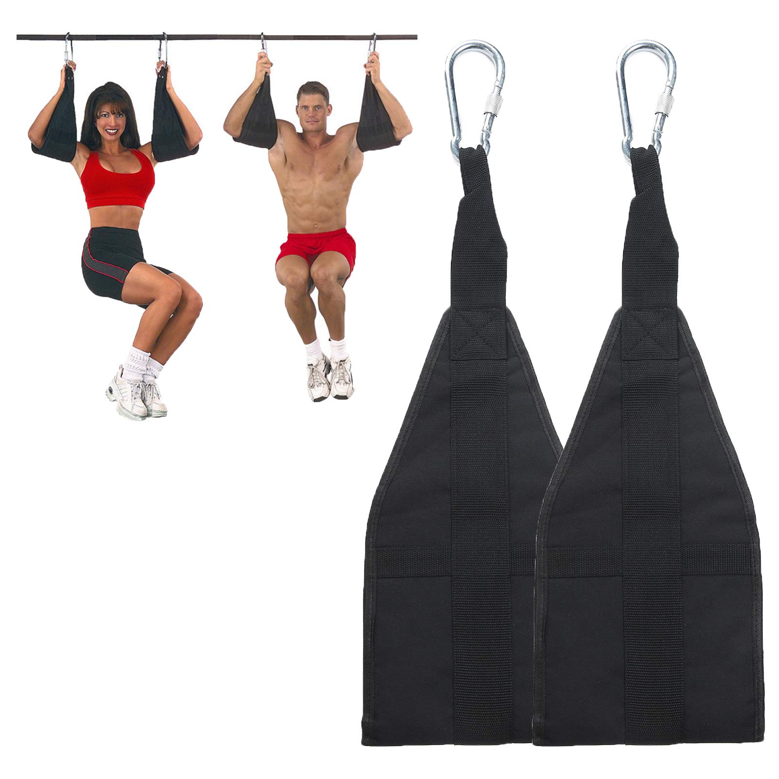 wonderfulwu Padded Hanging AB Straps, 1 Pair AB Sling Suspension Hanging Straps Belts Abdominal Muscles Training Pull Sit Ups Chin-up Bar Mounted Muscles Carver (C)