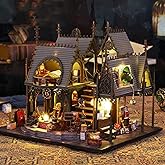 CUTEROOM DIY Miniatures Dollhouse Kit, Miniature House Kit, DIY Dollhouse Kit Crafts for Adults, Dollhouse Kit Handmade Woode