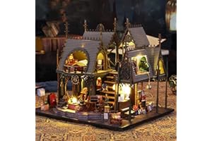 CUTEROOM DIY Miniatures Dollhouse Kit, Miniature House Kit, DIY Dollhouse Kit Crafts for Adults, Dollhouse Kit Handmade Woode