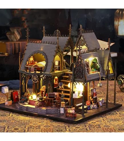 Mostop – Kit Maison De Poupée Miniature En Bois Avec LED, Magique Et à Monter Soi-même, Pour Petits Et Grands Créatifs