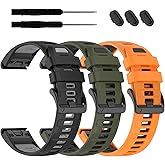 22mm Silicone Watchband Compatible with Garmin tactix 8/Fenix 8 pro AMOLED 47mm/7 Pro/7/6 Pro/6/5 Plus/5,QuickFit Straps for Fenix E/Forerunner 945/955/965/970/epix Pro/Approach S70/S62/quatix 8 47mm
