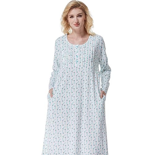 Ladies Short Gowns Keyocean Women Nightgowns, Soft 100% Cotton