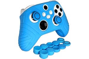 HLRAO Blue Anti Slip Protective Silicone Cover Skin Grips Compatible with Xbox Series X/S Controller, 8 PCS Blue Thumb Grips Caps and 2 Grips Caps.