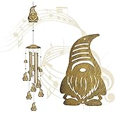 Wind Chimes for Outside Deep Tone - Cute Gnome Memorial Wind Chime Outdoors, Aluminum Tube Windchime with S Hook, Sympathy Wind Spinner Tree Ornaments, Patio Garden Decor, Housewarming Gifts