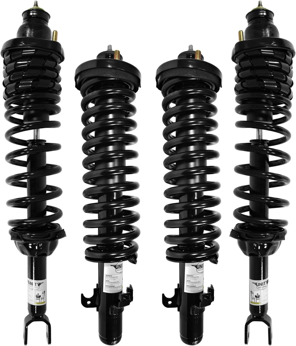 Unity 4-11400-15151-001 Front and Rear 4 Wheel Complete Strut Assembly Kit