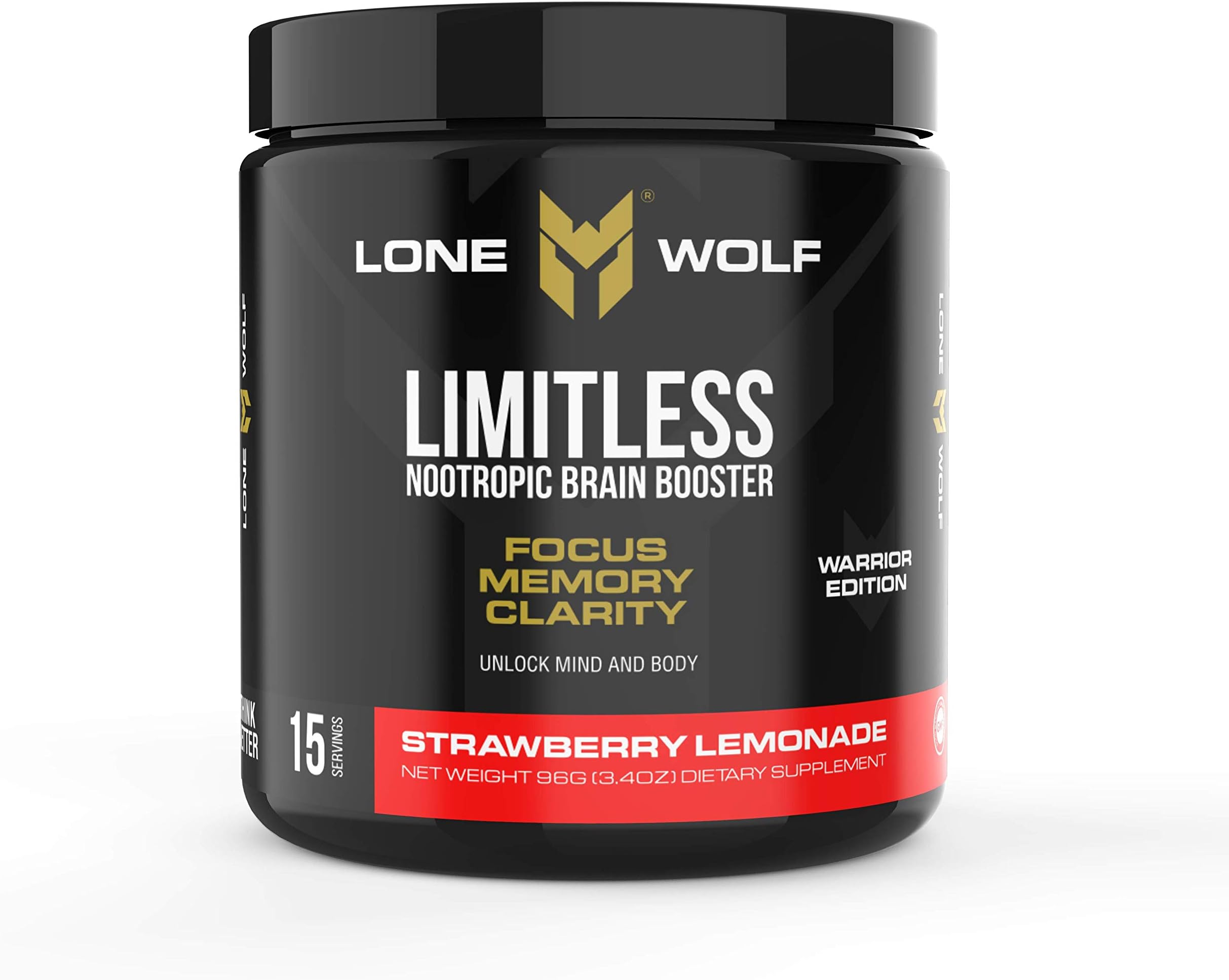 Lone Wolf Limitless - Nootropic Brain Booster Supplement - Memory Enhancement and Mental Focus Supplements - Boost Concentration, Feel More Energy, Reduce Brain Fog with Lion's Mane, Alpha GPC & ALCAR