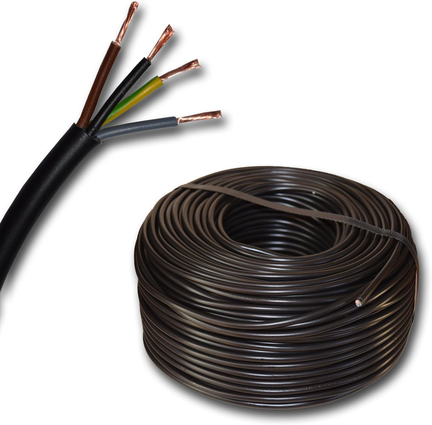 H03VV-F Kabel 4x0,75 Mm² Schwarz – Flexibles Installationskabel Für Lampen & Geräte, 25 Meter Rolle