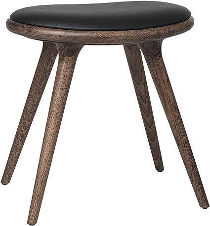 MATER Niedriger Hocker Gestelll Eiche H 47cm, Eiche dunkel schwarz Sitz