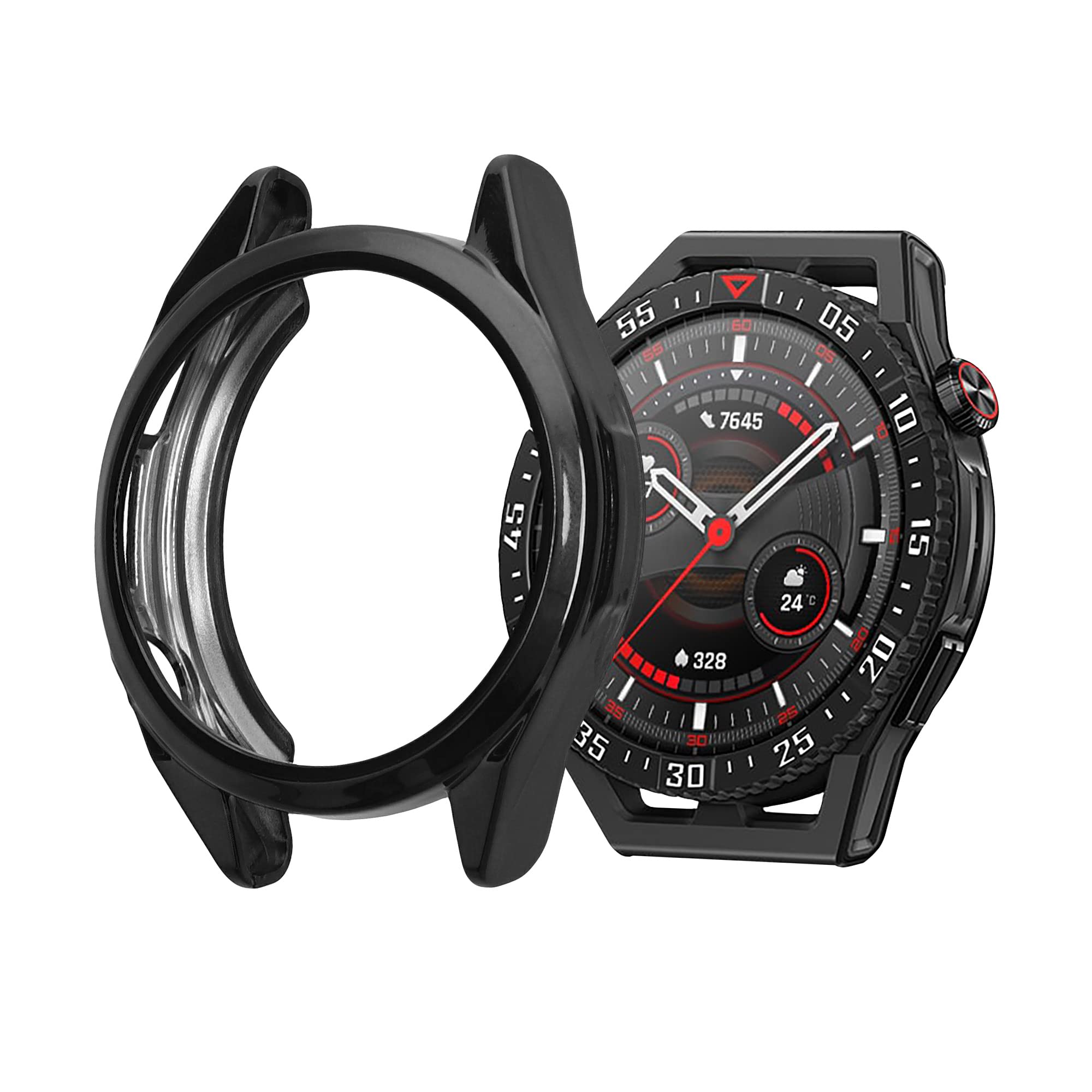 kwmobile Cover Compatible with Huawei GT3 SE - Cover Silicone Case for Fitness Tracker - Black