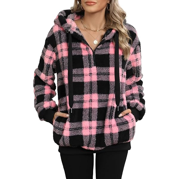 Yanekop Womens Oversized Sherpa Hoodie Zip Up Sweater Hoodie