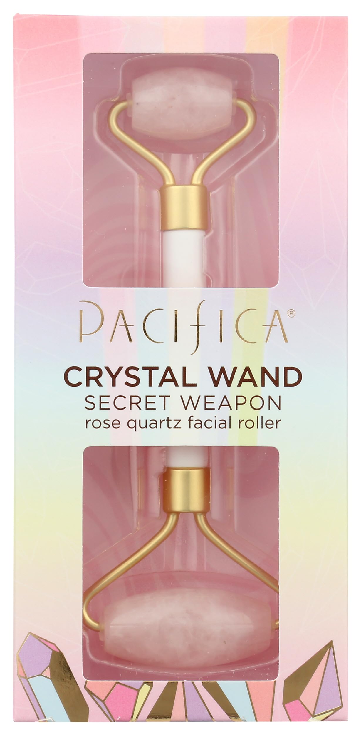 Pacifica Beauty Rose Quartz Face Roller for Face, Eyes, Neck, Body Muscle Relaxing & Treating Fine Lines and Wrinkles, Facial Beauty Roller Skin Care Tools, Face Massage Tool, Vegan, Pink