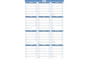 ARTFAN 2025 Yearly Wall Calendar - Yearly Wall Calendar 2025, 2025 Wall Calendar with Julian Date, From Jan.2025 to Dec.2025, Thick Paper, Vertical, 34.8" x 22.8" (Open) - Haze Blue