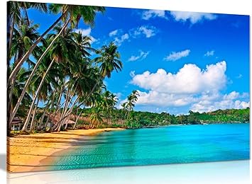 Impression Sur Toile Paradise Beach 12x8in Amazon Fr Cuisine