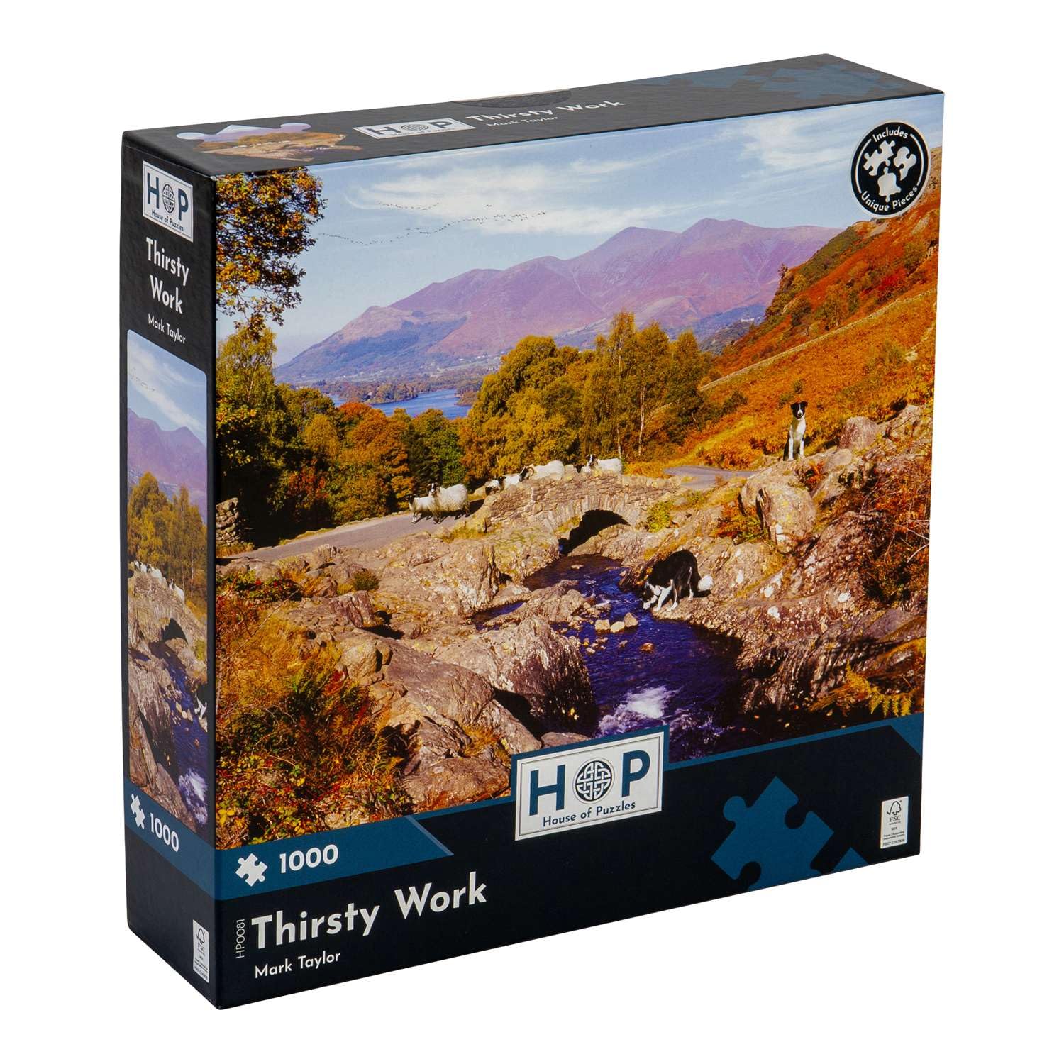 The House of Puzzles - Thirsty Work Jigsaw - 1000 Piece Jigsaws For Adults, Artist Illustrated, Scenic Landscape, Deluxe Puzzle Gifts