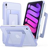 TORRAS K1 Guardian for iPad mini 7 / A17 Pro / 6 Case with Stand, Purple | Adjustable Viewing Angles, Stable Writing &amp; Typing, Apple Pencil Holder with Charging, Slim Protective, Metal Kickstand