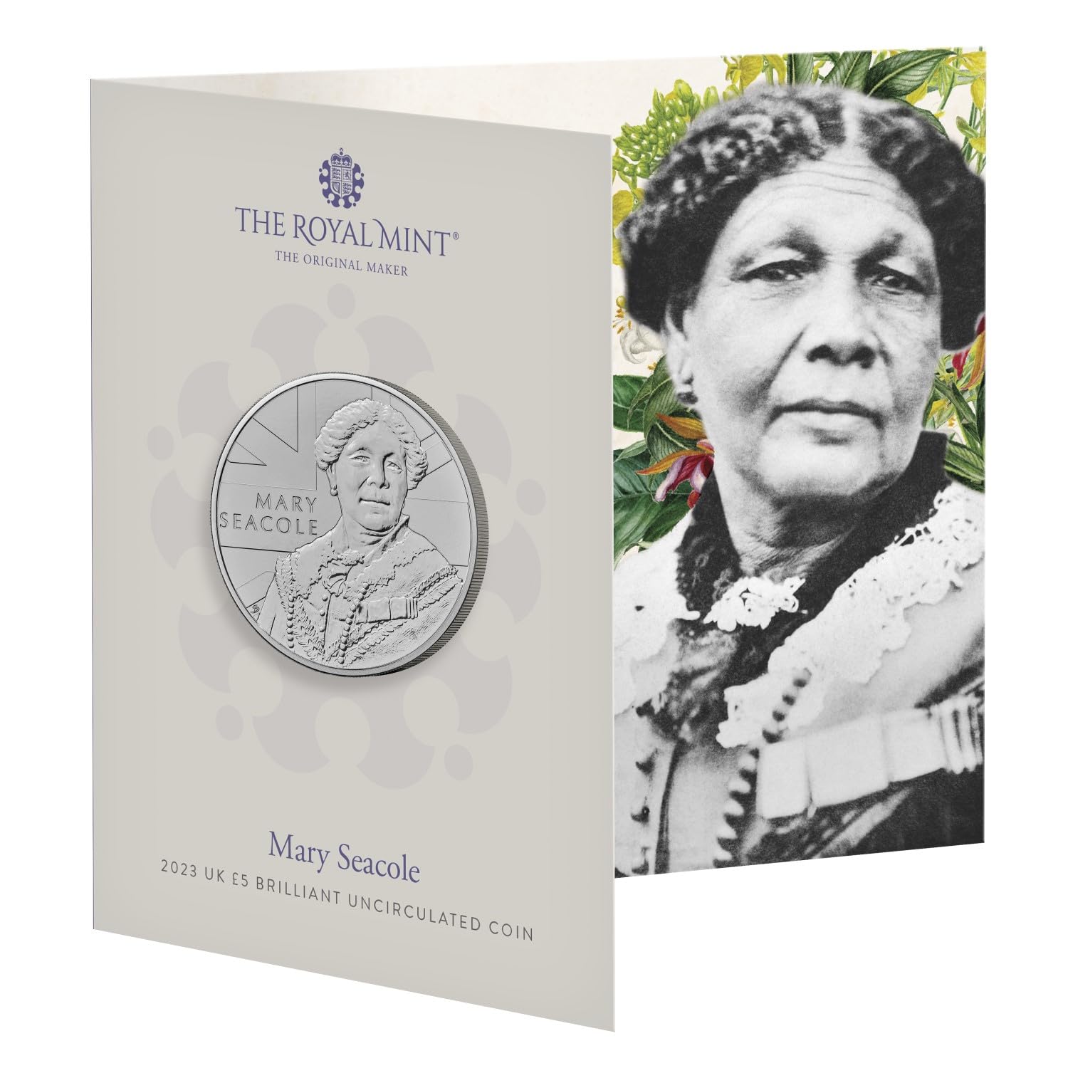 CrawleyCoins 2023 Mary Seacole UK £5 Brilliant Uncirculated Coin in Mint Sealed Pack