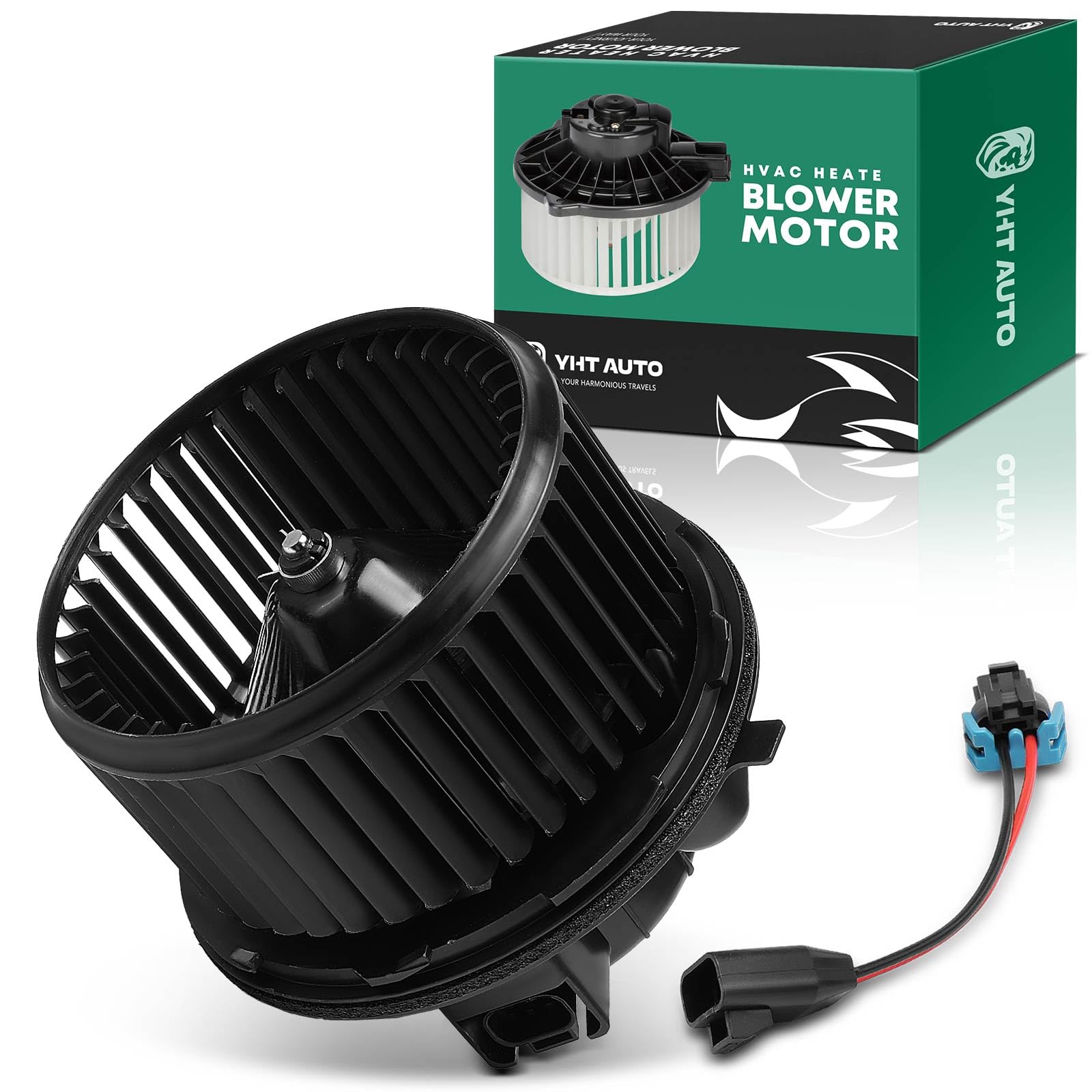 Photo 1 of YHTAUTO Front HVAC Blower Motor Assembly Replacement for Chevy GMC Cadillac Hummer Models, Silverado/Suburban/Tahoe/Avalanche/Sierra/Yukon/Escalade/H2, w/ATC & Lock Tab Flange
