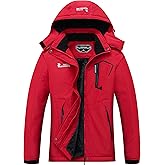 MOERDENG Women's Waterproof Ski Jacket Warm Winter Snow Coat Mountain Windbreaker Hooded Raincoat Jacket