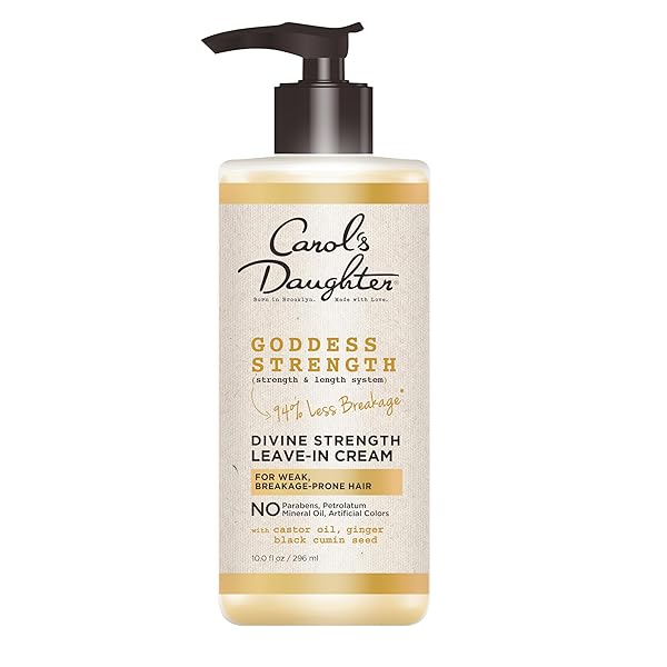CAROL’S DAUGHTER GODDESS STRENGTH LEAVE IN CONDITIONER CREAM, 10 FL OZ – STRENGTHENING AND MOISTURIZING FOR WAVY, CURLY HAIR