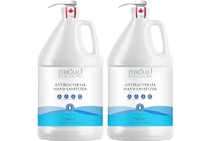 PUROLEO Antibacterial Hand Sanitizer, 128 Fl Oz (3784 ML), Large Bulk Bottle, Quick-Dry Formula for Home, Office & Commercial