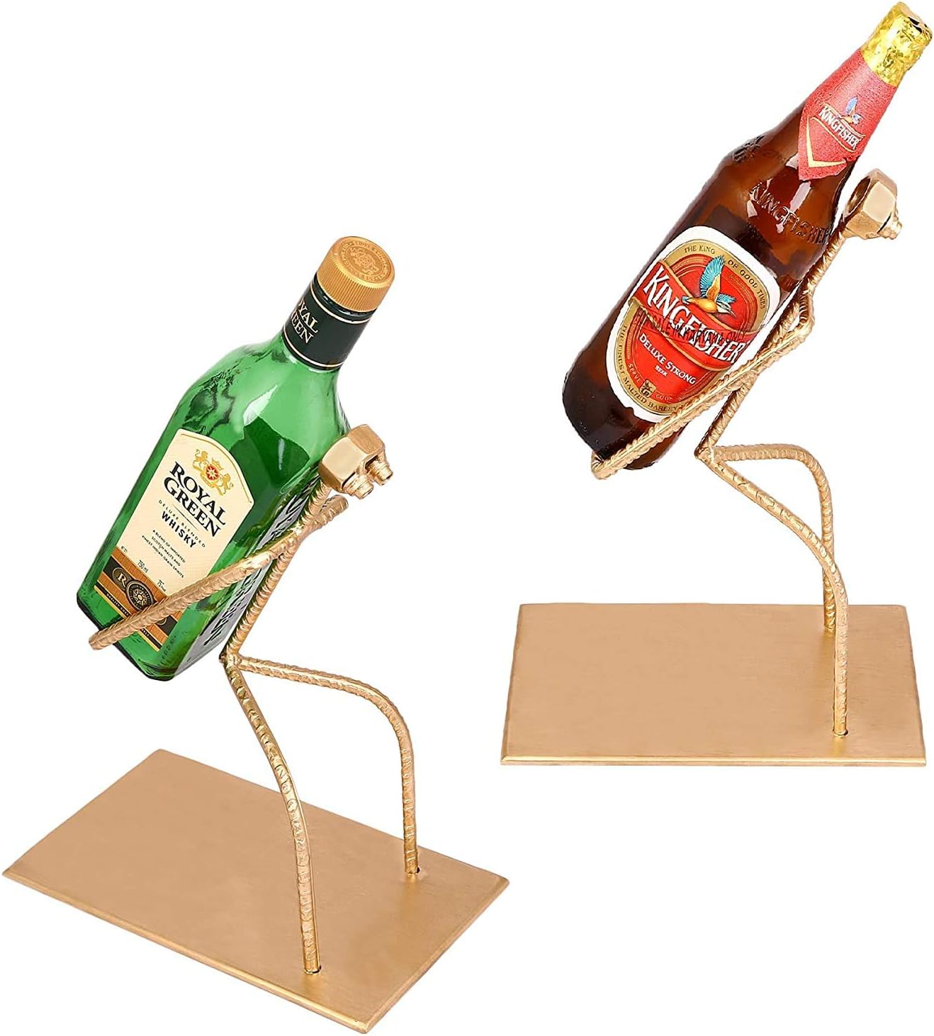 Hogar India 2 Set of Man Carrying Liquor Bottle, Wine /Rum Bottle