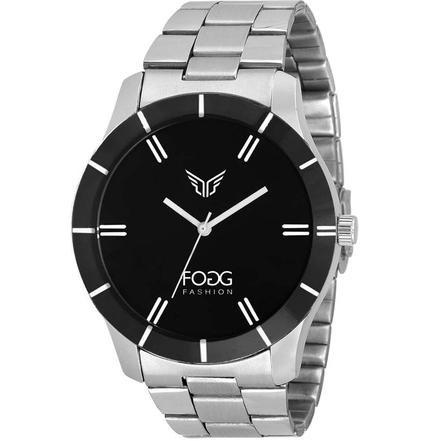 fogg analog black dial men's watch -2004-bk