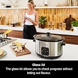 Morphy Richards 6.5L Slow Cooker Ceramic Pot Brushed Steel view 4