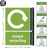YIKIADA Recycling Bins Stickers 10 Pack 15x10 cm Waterproof Removable view 7